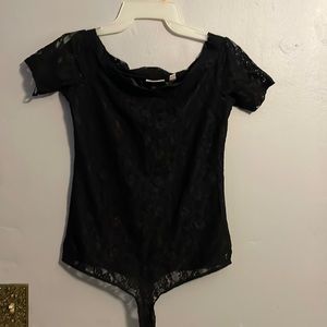 Off the should lace body suit